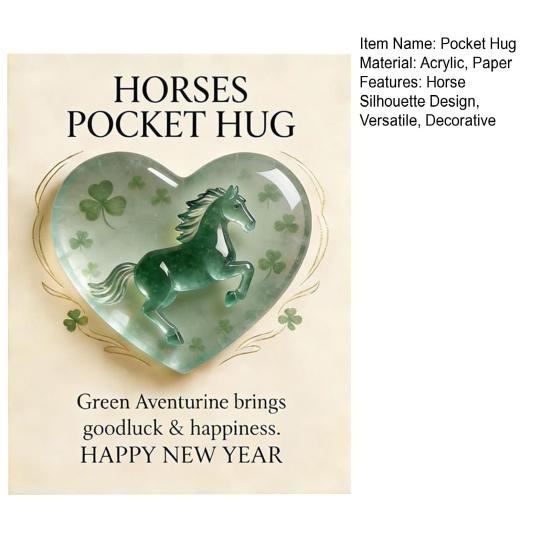 Lucky Faux Crystal Horse Statue Silhouette Symbol of Strength New Beginnings Clear Horse Figurine Good Luck Gift