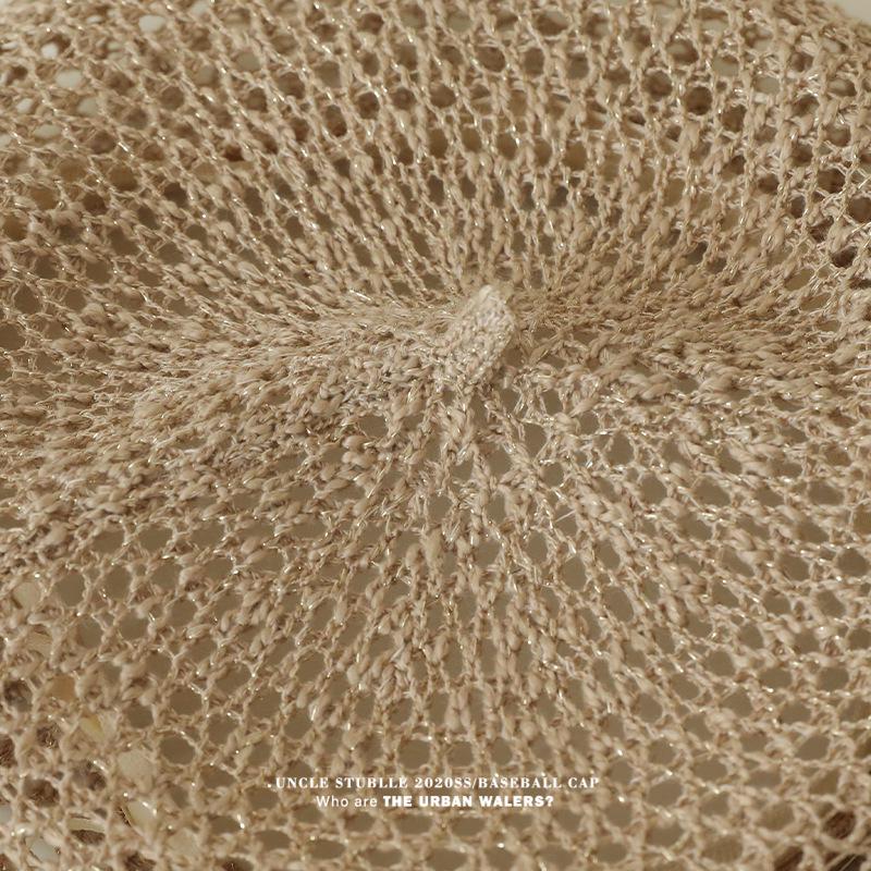 Artistic Niche Design Hollowed-out Beret for Girls - Versatile, Lightweight & Breathable Summer Painter Hat