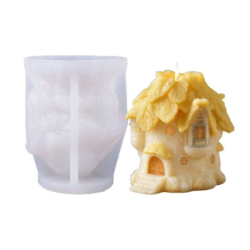 

Tree Cottage Shape Silicone Candle Molds Food Grade Silicones For Epoxy Resin Handmade Candle Soap Chocolate Baking 1