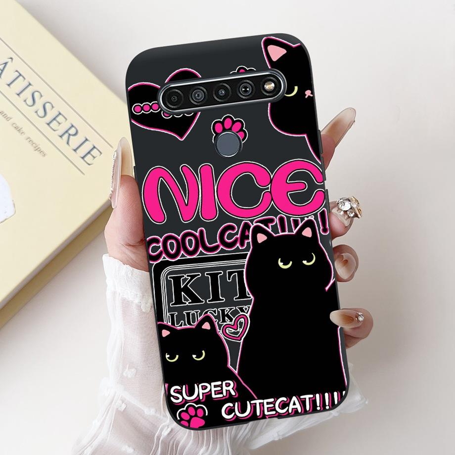 For LG K41s K51s K52 Q52 K61 Q61 K62 K22 2020 Phone Case Back Cover Soft Matte Silicone Slim Fundas Lovely Panda Rabbit Flower