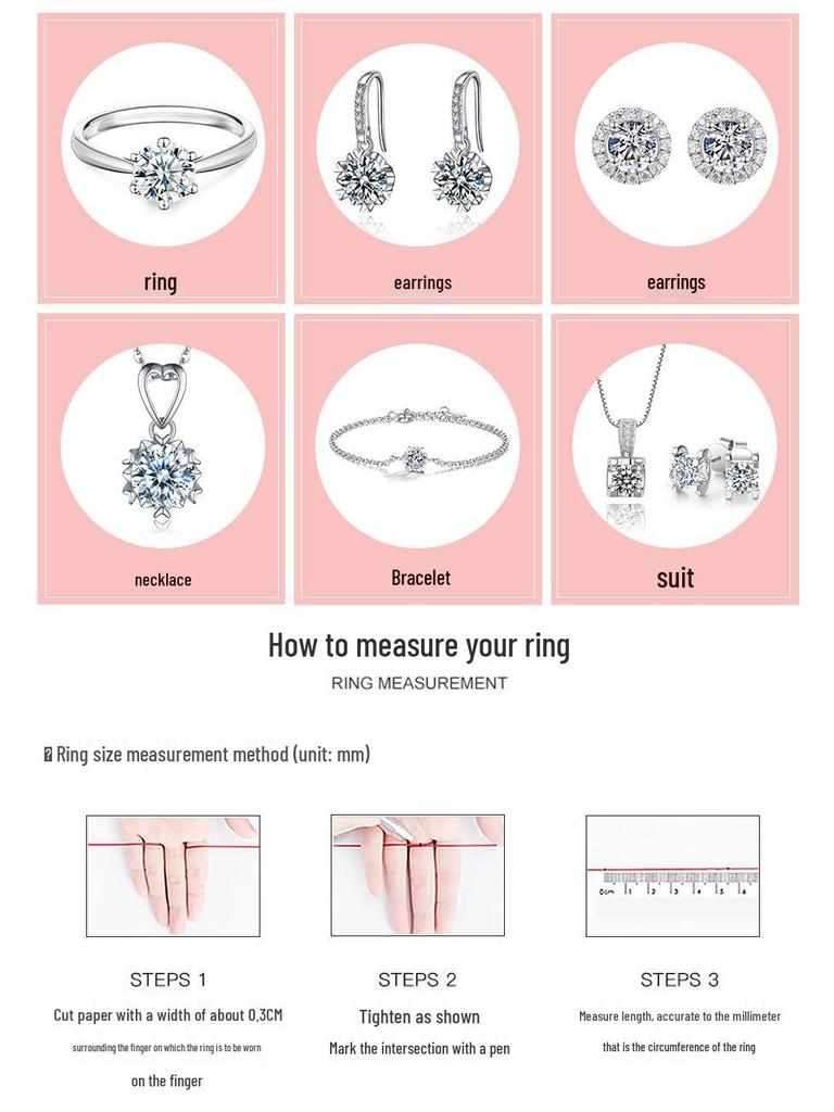 Moissanite Five-Star Pavé Ring - S925 Silver Fashion Jewelry