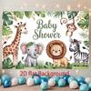 2D Süßer Dschungeltier Babyparty Hintergrund für Fotokabine