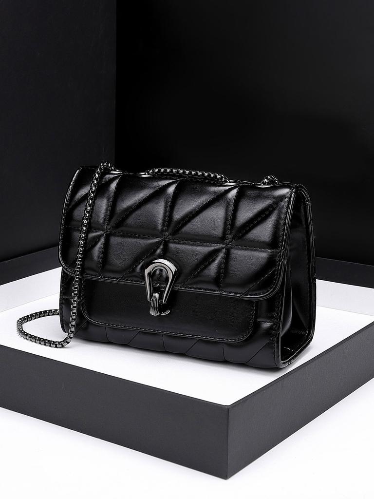 Retro Flip Women's Diagonal Cross Bag PU Leather Quilted Embroidered Handbag Fashion Luxury Designer Chain Shoulder Bag