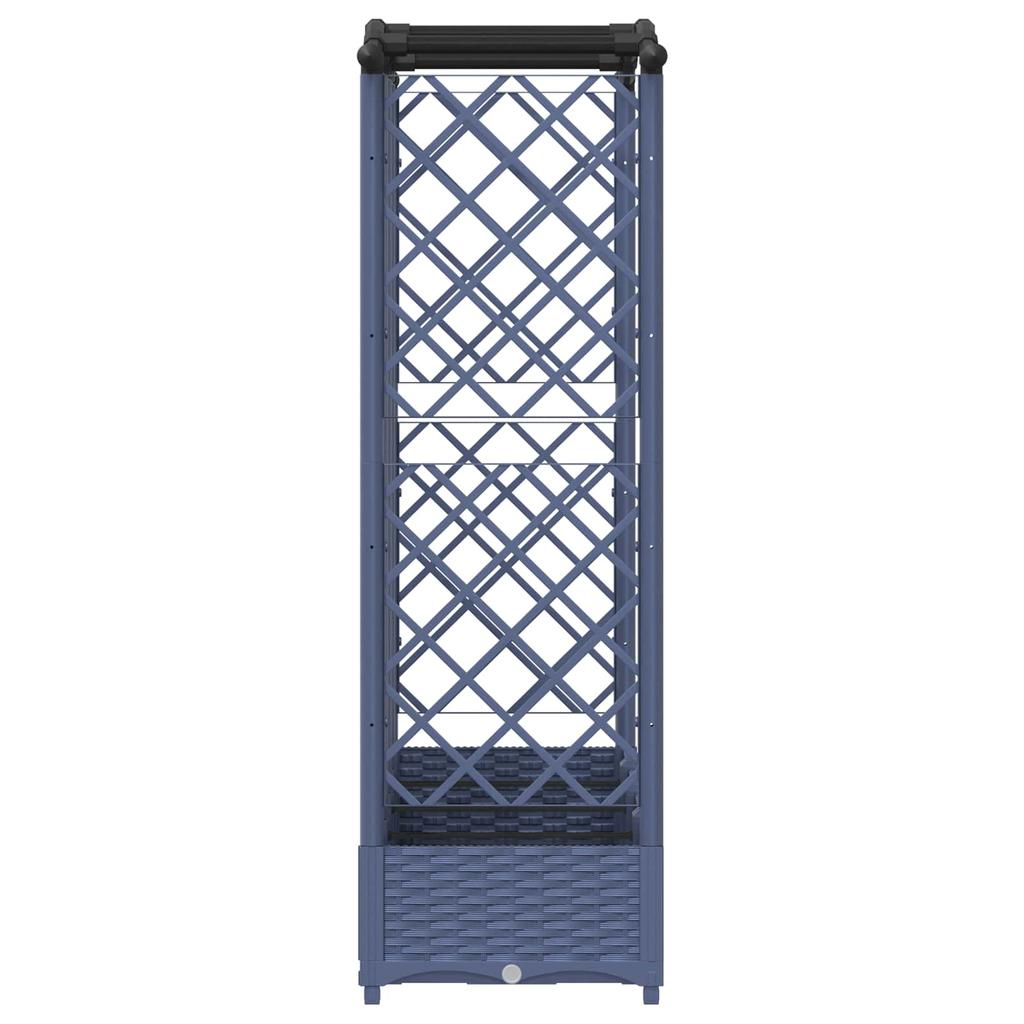 Raised Garden Bed with Trellis and Hanging Roof Gray 203.5 X 40 X 125 Cm PP