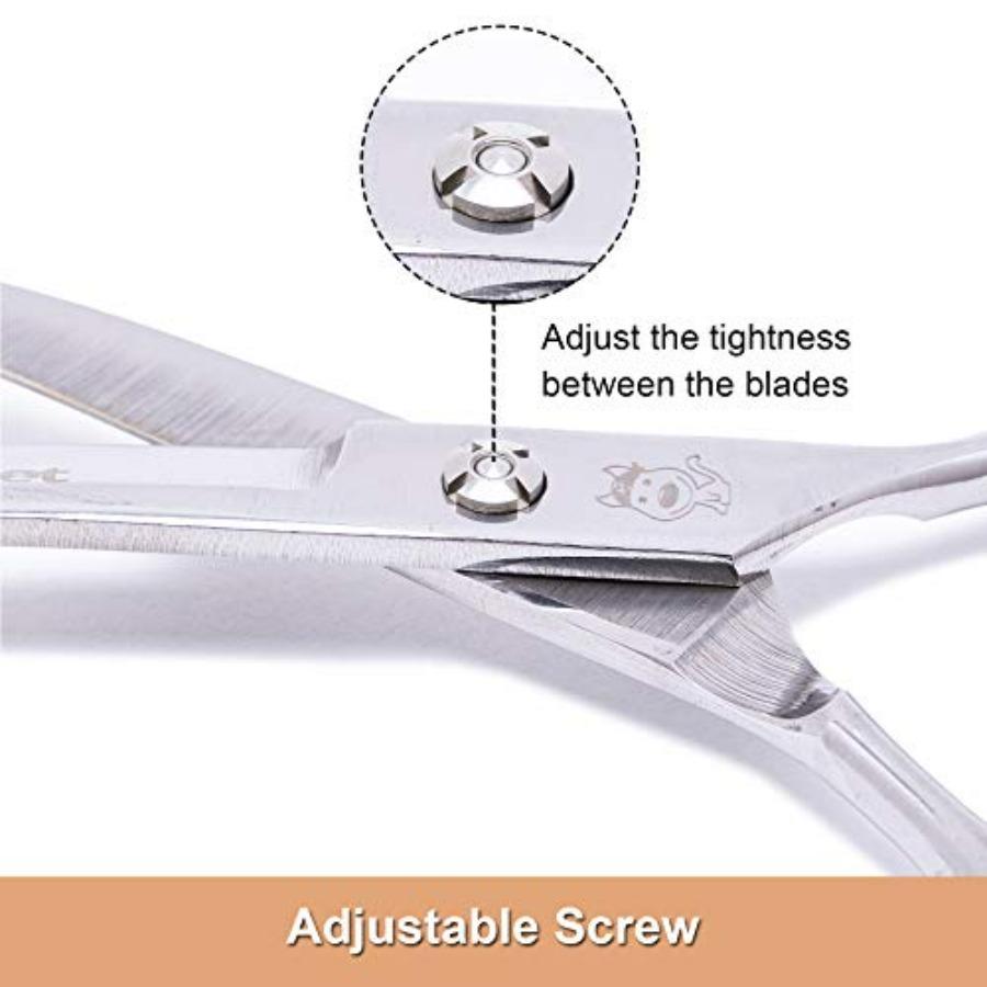 Pet Grooming Scissors Professional Dog Cat Grooming Shears with Round Blunt Tip Stainless Steel Dog Curved Scissors for Groomin
