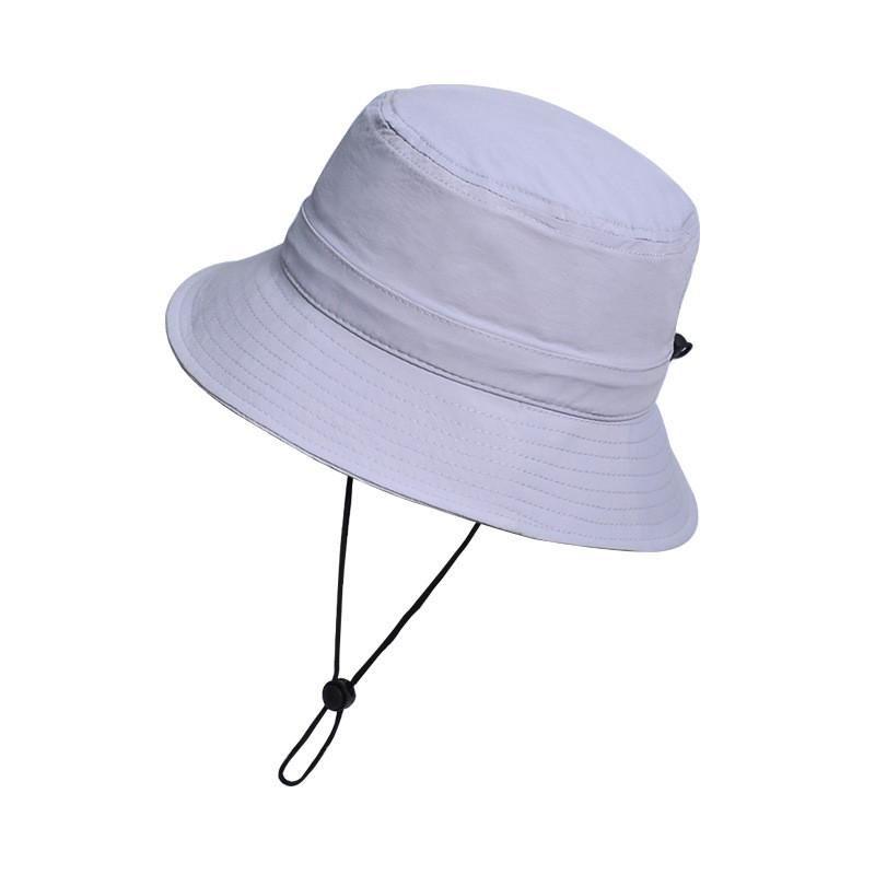 

8121 Sun Protection Hat Bucket Hat Summer Sun Hat Outdoor Hiking Sun Men Ponytail Bucket Hat Fishing Hat Children Light gray