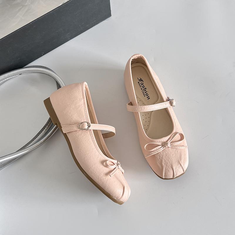 French Bow Ballet Mary Jane Shoes 2025 New Gentle and Versatile Heightened Shoes