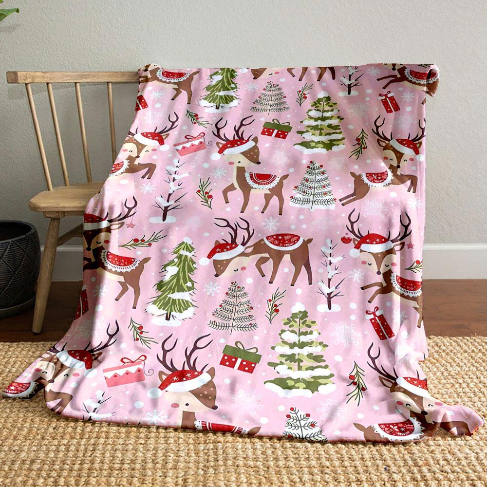 

Reindeer Christmas Tree Blanket bedroom Blanket for Livingroom Couch lunch break Soft throw for Friend s festival Gift 80cm x 120cm