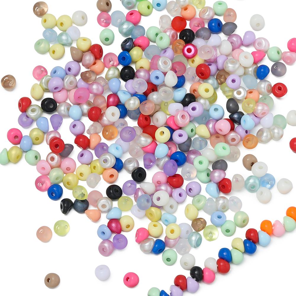100pcs/Lot 5mm Mixed Color Acrylic Beads Mini Water Drop Spacer Loose Bead for DIY Bracelet Necklace Jewelry Making Supplies