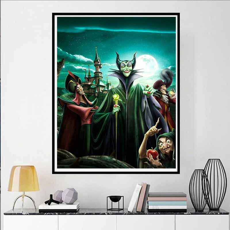 Disney Diamond Painting Villain Team Dark Theme Illustration Cute DIY Rhinestone Mosaic Cross Stitch Kit Embroidery Gift Home Decor