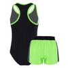 Girls One Piece Swimsuit Set Sleeveless Racer Back Design Matching Boyshorts Beach Swimwear Outfit