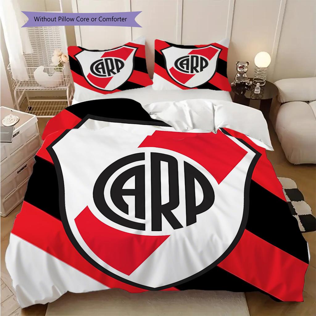 River Plate logo Pattern Bedding Quilt Set Quilt Cover Pillowcase Home Decoration Birthday Gift (1 * duvet cover + 2 * pillowcase, without core)