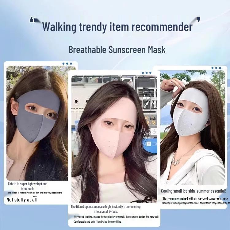 Sunscreen Ice Silk UV Protection Face Mask for Women – Full Coverage for Summer Cycling & Driving
