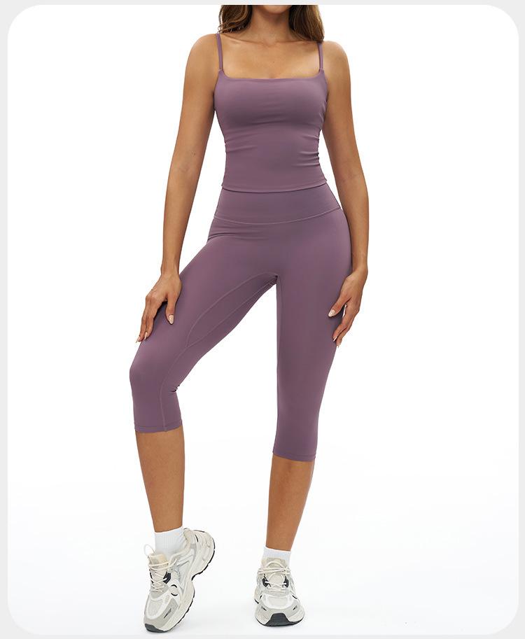 European-American Yoga Set: Brushed Wide-Leg Sportswear for Running & Fitness