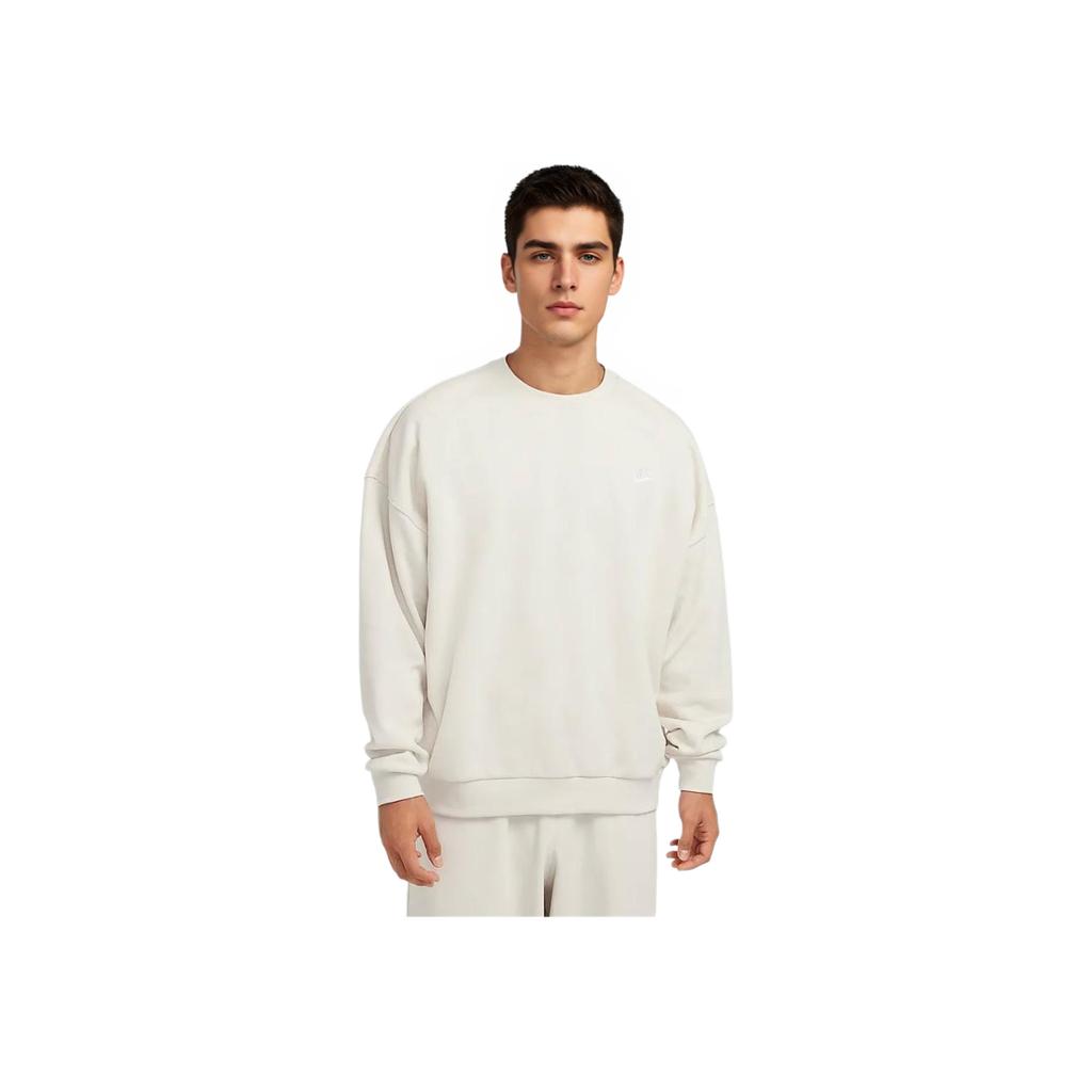 Nike Club Fleece Oversized Crew Neck Pullover Long Sleeve Sweatshirt Men Sweatshirt Light-Redwood HJ1820-104