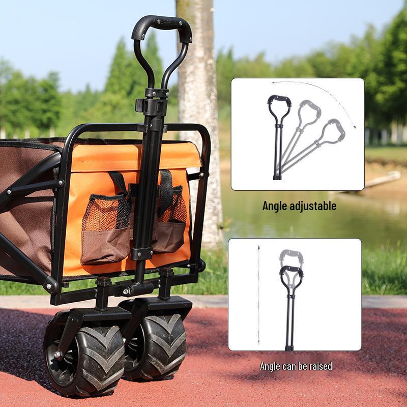 8-Inch Folding Hand Push Cart for Camping, Photography, and Shopping