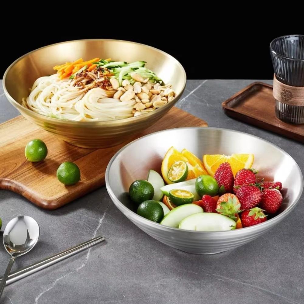 Double Bamboo Hat Bowl 304 Stainless Steel Japanese Bowl New Double Layer Rice Bowl  Ramen Serving
