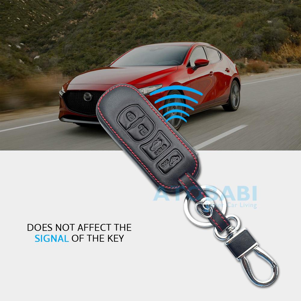 Leather Car Key Cover Bag For Mazda 3 6 Mx-5 Cx-5 Cx-7 Cx-9 Scion Ia Auto Smart Remote Fobs Shell Protector Case Keychain Holder