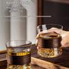 Handun 280ml Glass Teacup Set with Rack & Wood Tray