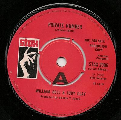 Płyta 7-calowa JUDY CLAY & WILLIAM BELL - Private Number / My Baby Specialize STAX2006PROMO Stax 1977 UK Soul/Funk Używana