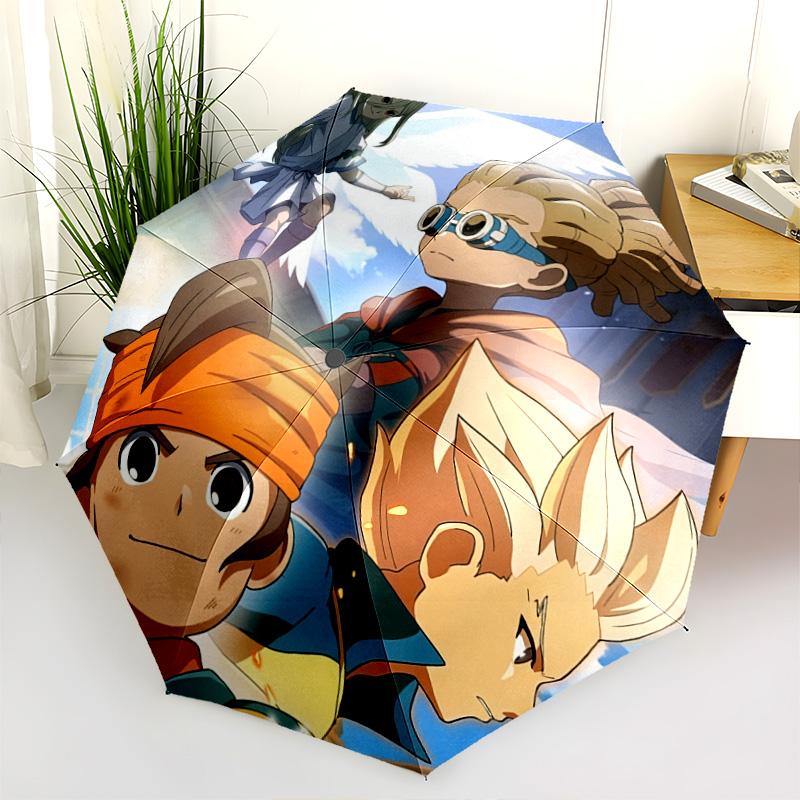 Inazuma Eleven  pattern, automatic folding umbrella, portable and foldable design, 8 ribs, a Christmas or birthday gift.