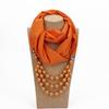 Layered Scarf Necklace Jewelry Two-in-one Chiffon Head Wrap Pearl Pendant Hijab  Performance