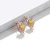 Vintage Rose Gold Separation 8-figure Garland  Yellow Zirconium Clip Earrings