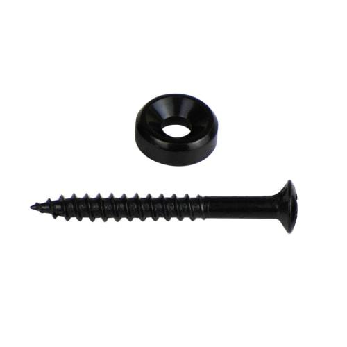 FLEOR 4-Piece Electric Guitar Neck Joint Screw Bushings and Bolts, Black