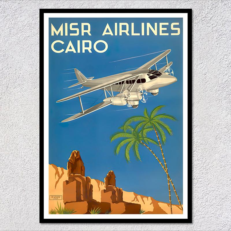 Retro Airways Flights Poster Vintage Aviation Wall Art Print Flying Machines Canvas Painting Pictures for Home Decoration