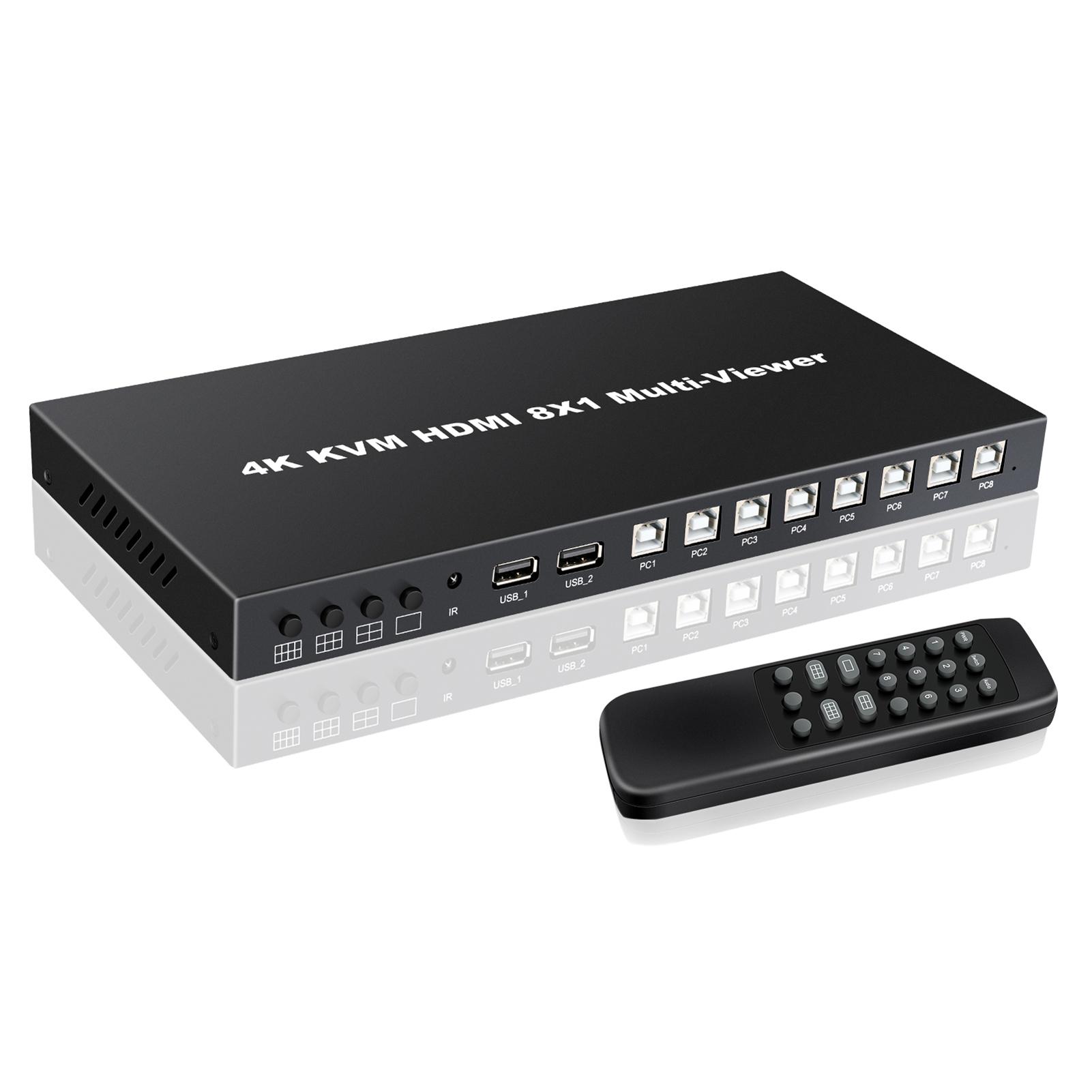 

4K HDMI совместимый разветвитель 8 входов 1 выход компьютерный синхронизатор с удаленным 4K 30 Гц коммутатором порт чёрный