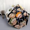 1pc Haikyuu!! Karasuno High Volleyball Team Umbrella Automatic Opening & Closing, Portable 3-Fold Design, 8-Bone Iron Frame Outdoor Umbrella, Perfect