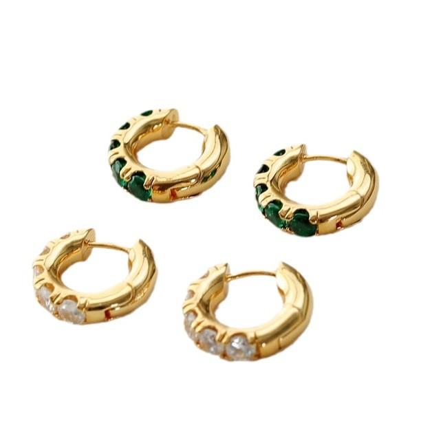Temperament Retro Gemstone Earrings Simple Fashion Small Design Ear Buckle Style Personality Elegant Classic Casual Daily Accessories