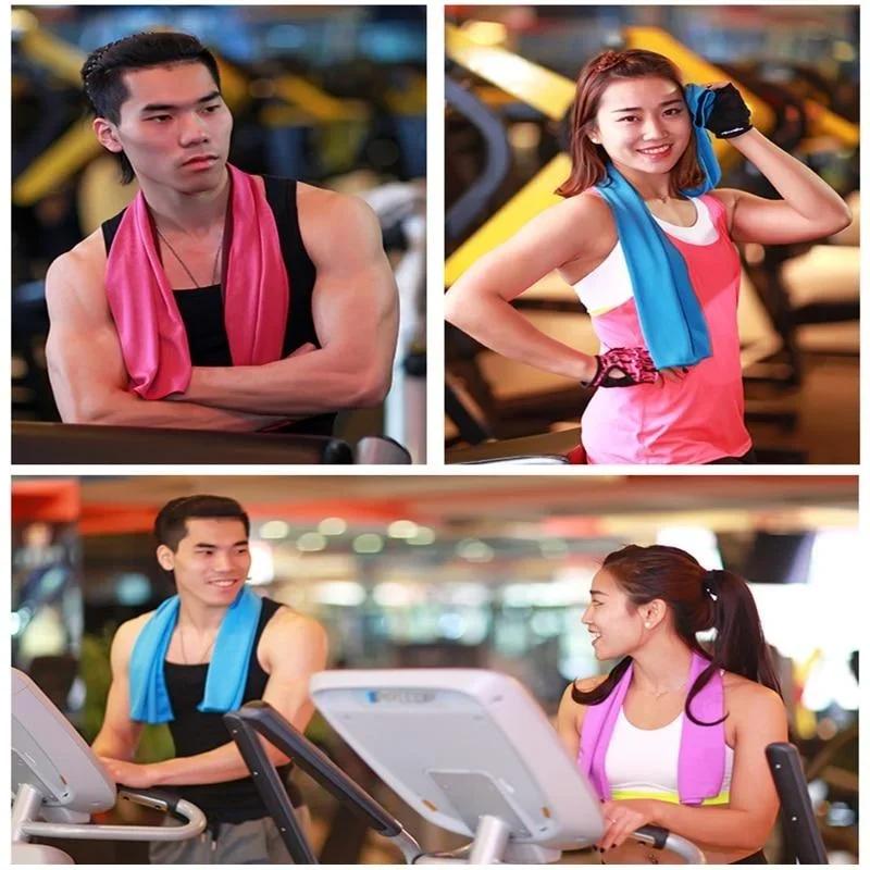 Quick Dry Cooling Towel - Soft Breathable Sweat Absorbing Chilly Towel for Sports Running Yoga Gym with Storage Box