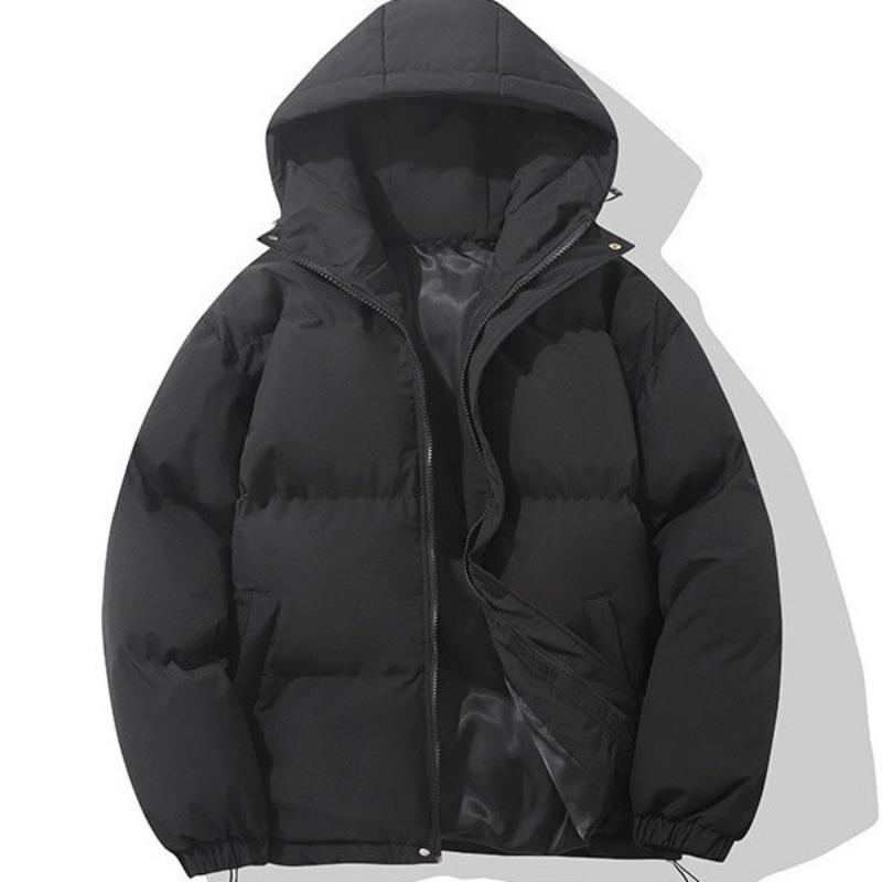 Men's cotton clothes winter new loose hooded solid color thickened warm thickened couple bread clothes cotton clothes