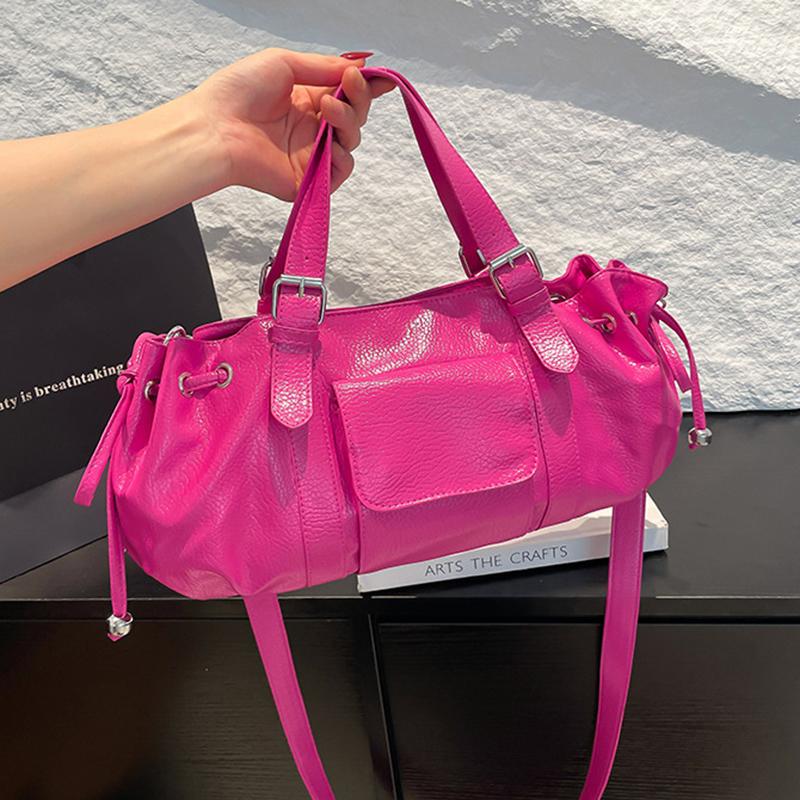 

Yogodlns Дизайнерские женские сумки-подушки из искусственной кожи, Новая модная простая трендовая женская наплечная сумка кроссбоди 34x12x18cm розы красного