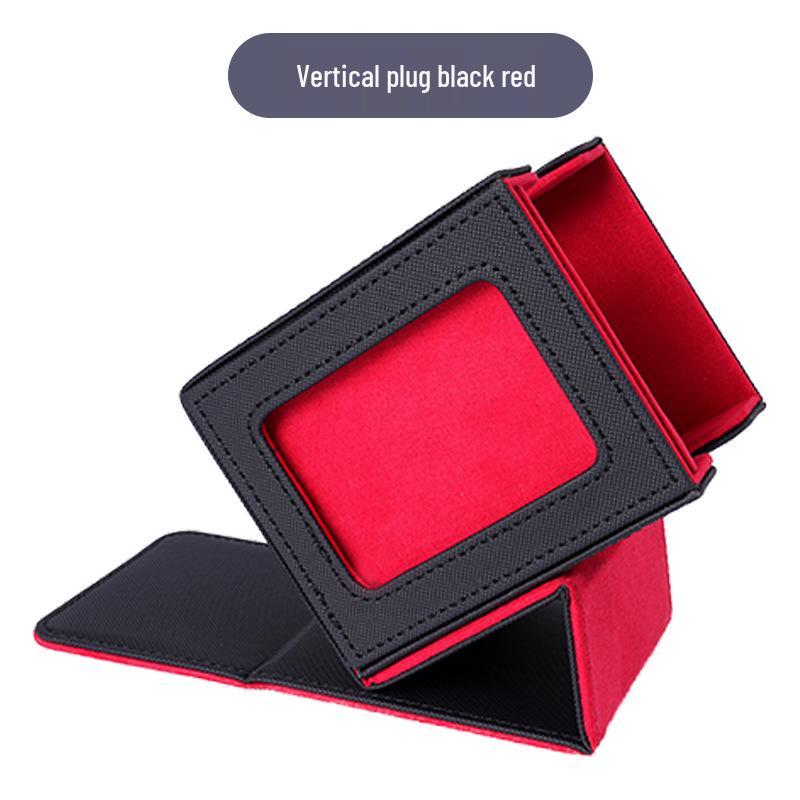 Large Capacity Leather Card Storage Box with Diamond Pattern for Pokémon & Three Kingdoms Kill Game Cards