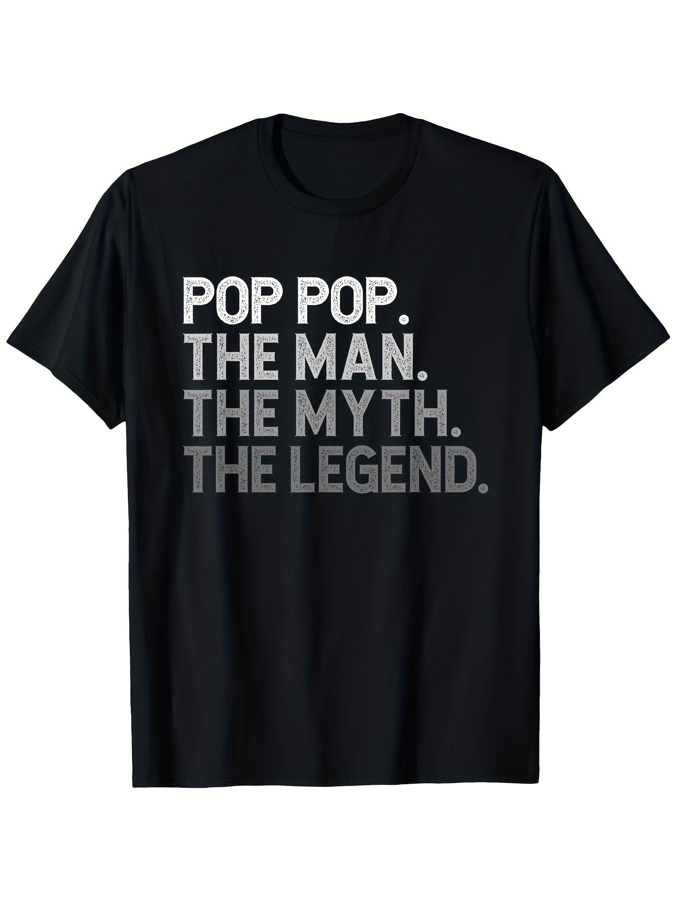 POPPOP The for Man The Myth The Legend T-shirt - Bold Text Graphic Tee S