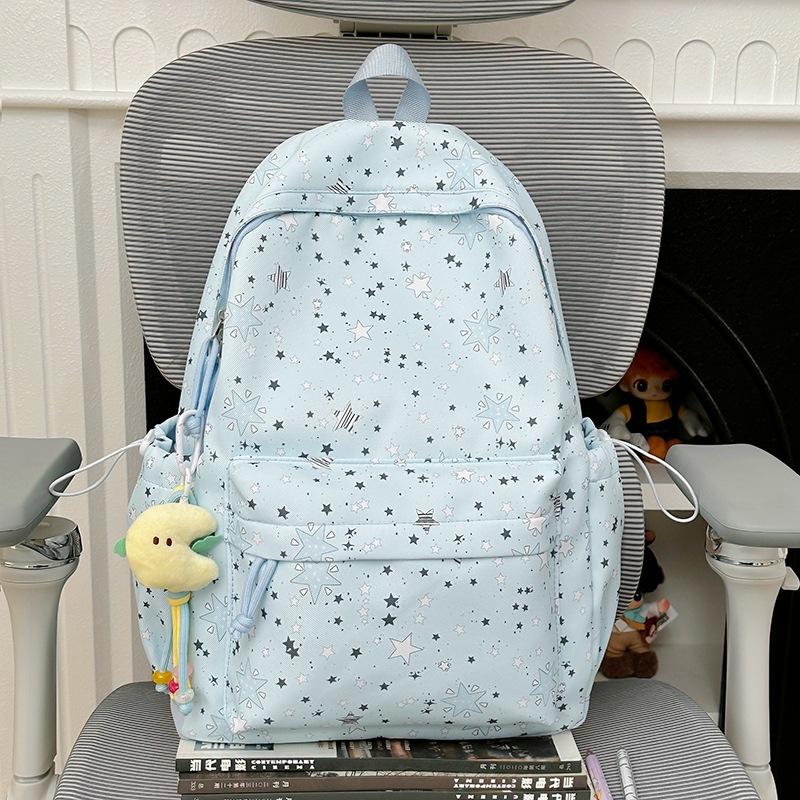Schoolbag niche ins Mori backpack women's large-capacity junior high school high school student schoolbag Korean version ultra-light star printed