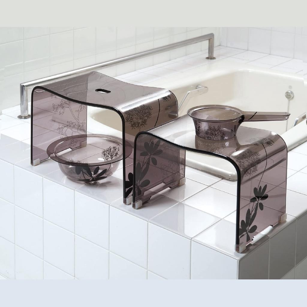 Senko Sarina Washbowl Basin Diameter 28cm Brown Transparent clear background with plant pattern Modern 55222 approx.