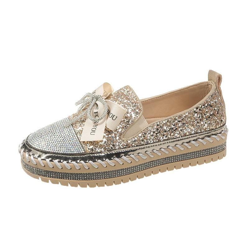 Single Shoe Female 2025 New Casual Bow Student Shoes Large Size