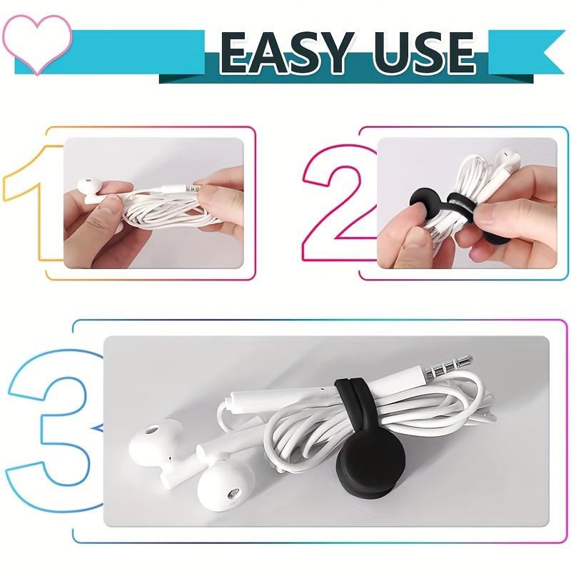 Magnetic Cable Clip - Black Magnetic Silicone Cable Organizer Cable Ties Reusable Cable Ties for Home, Kitchen, Office