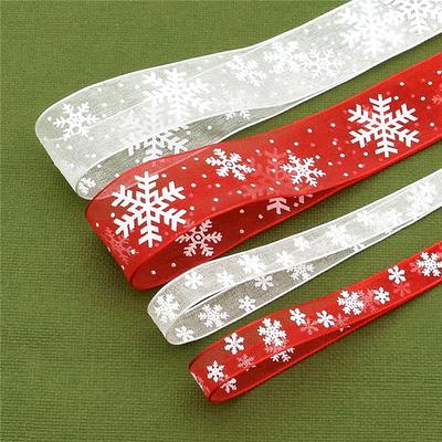 5 m, 10 mm, 15 mm, 25 mm, Weihnachts-Satinbänder, Bastel-/DIY-Klebeband, Hochzeitsgeschenkschleifen, natürliches Organzaband, Nähen, Kleidungsdekoration
