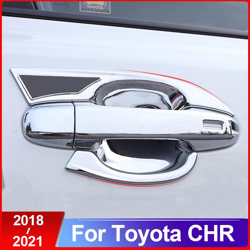 ABS cromat Autocolante pentru mânerul ușii exterioare pentru mânerul ușii Cadru bol pentru Toyota C-HR CHR 2016 2017 2018 Accesorii
