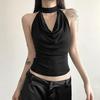 Tinta unita Semplice Casual All-match Fresco Sicuro Sexy Bello High Street Estate Viaggio Donna Sottile Canotta con scollo a V