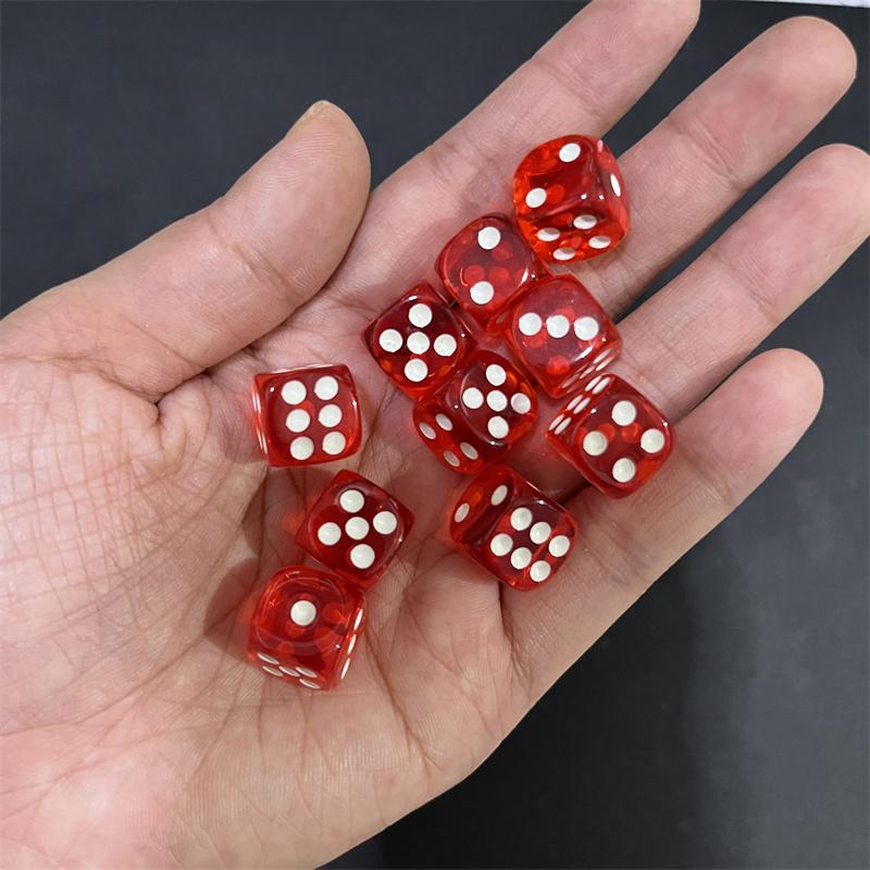 Mini Set de Dés Transparent Clair 12 mm - 16 Couleurs Petite Taille Pour Jeux de Société et JDR