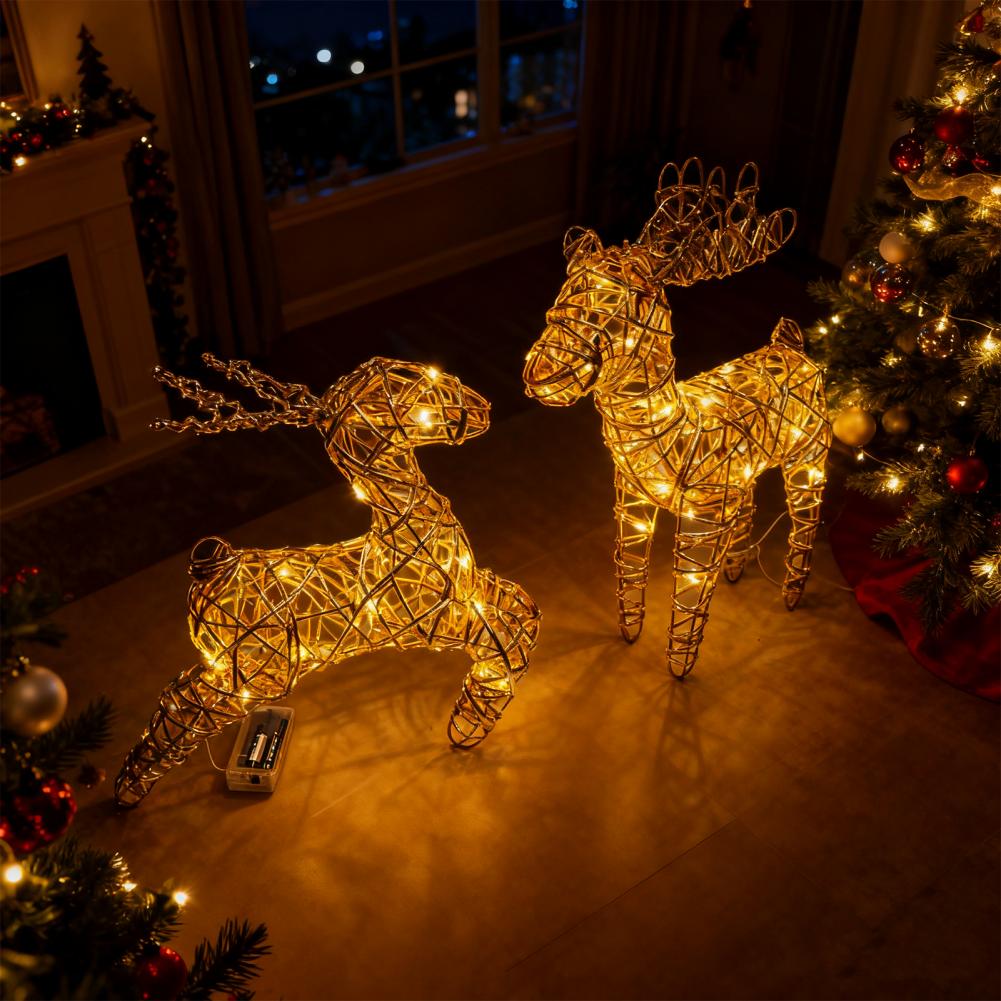 Outdoor Christmas Elk Display Led Christmas Elk Yard Ornament Christmas Reindeer Decor with Led Lights for Outdoor for Xmas