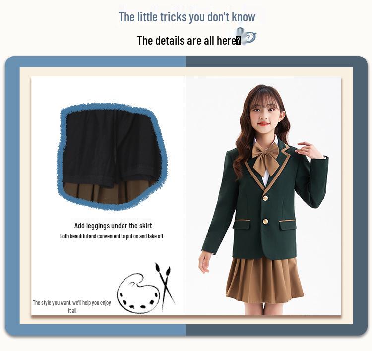 British Style Autumn/Winter School Uniform Set for Boys and Girls