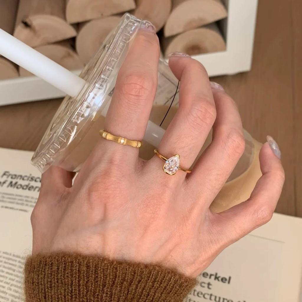 High-end Moissanite Princess Cut Ring With Gorgeous Pear Drop Shape For Women