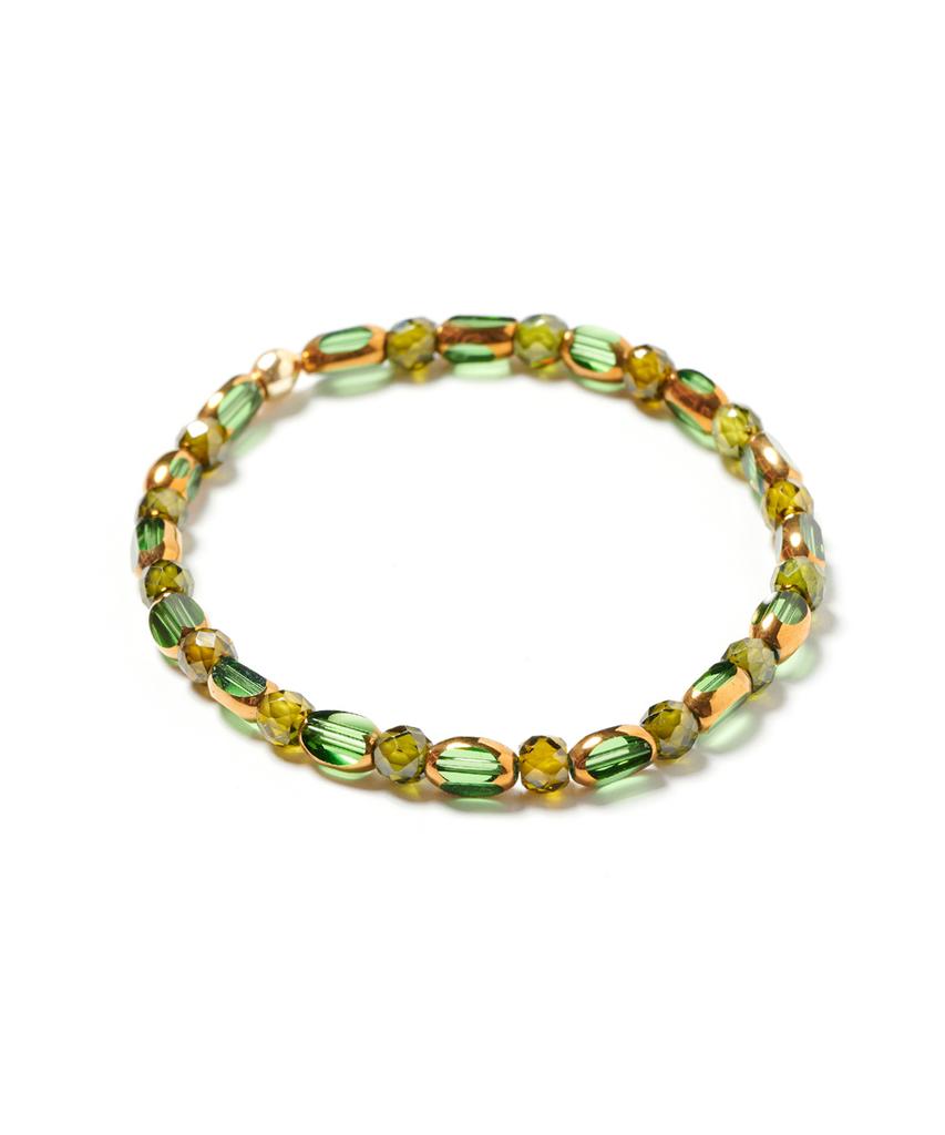 Polalita Green Gold Mix Stone Bracelet (Plt-Br-056_Gn)
