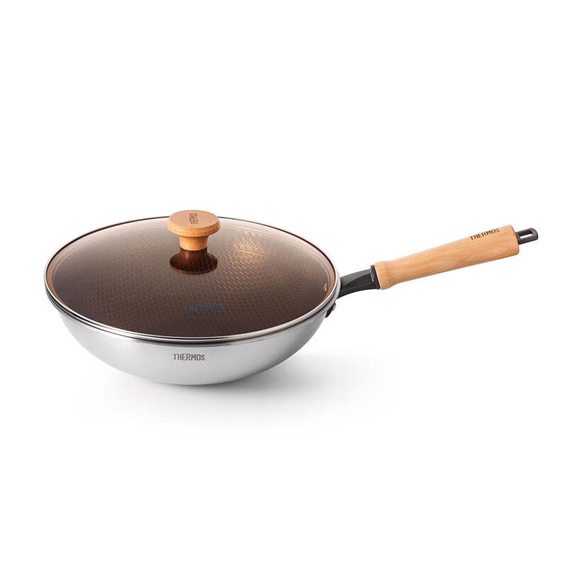 Thermos 30cm Stainless Steel Non-stick Wok